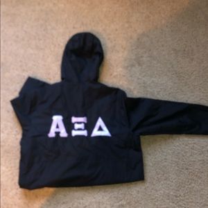 black alpha xi delta rain jacket